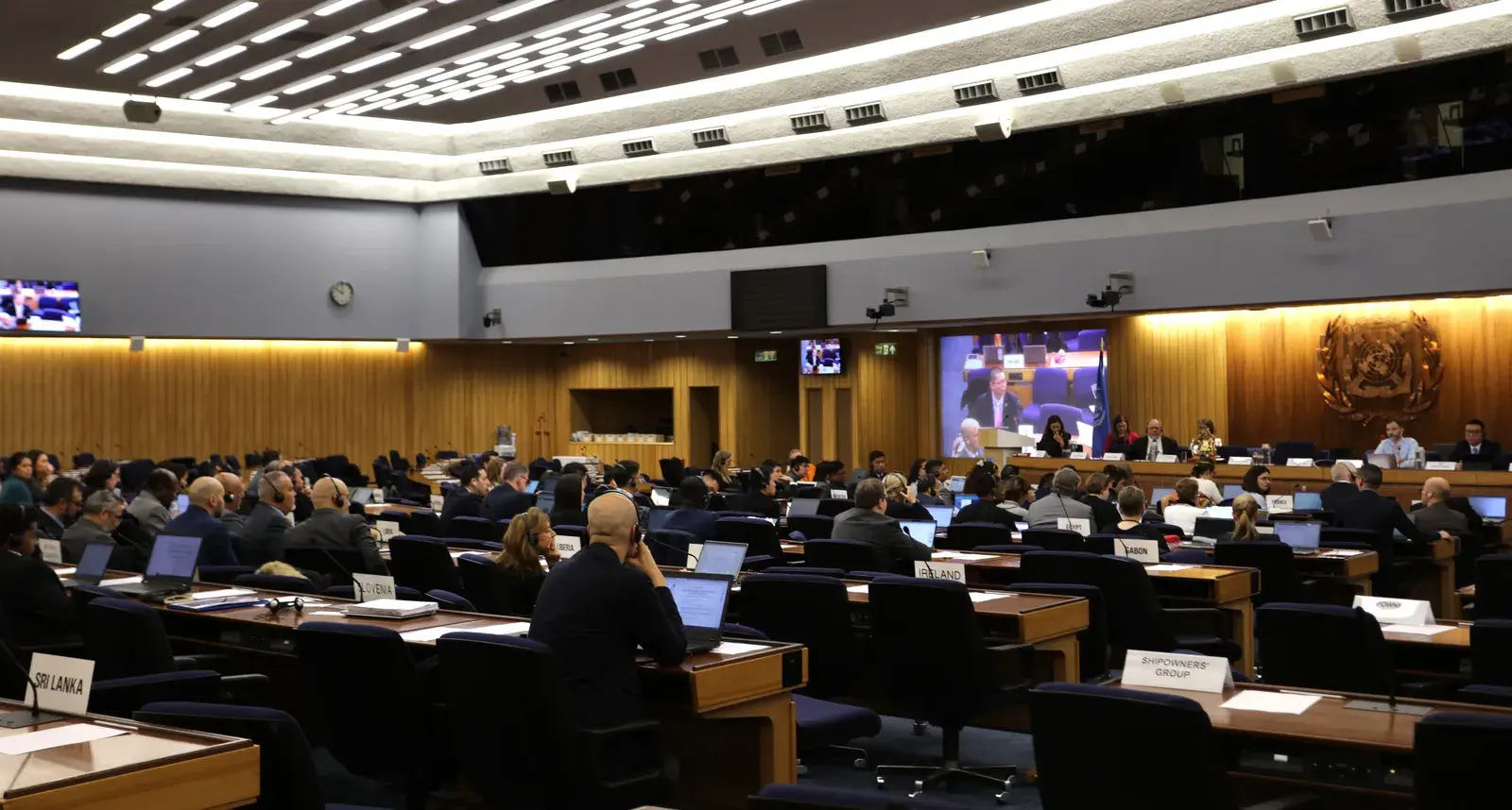 IMO delegates in session at the Tripartite Working Group