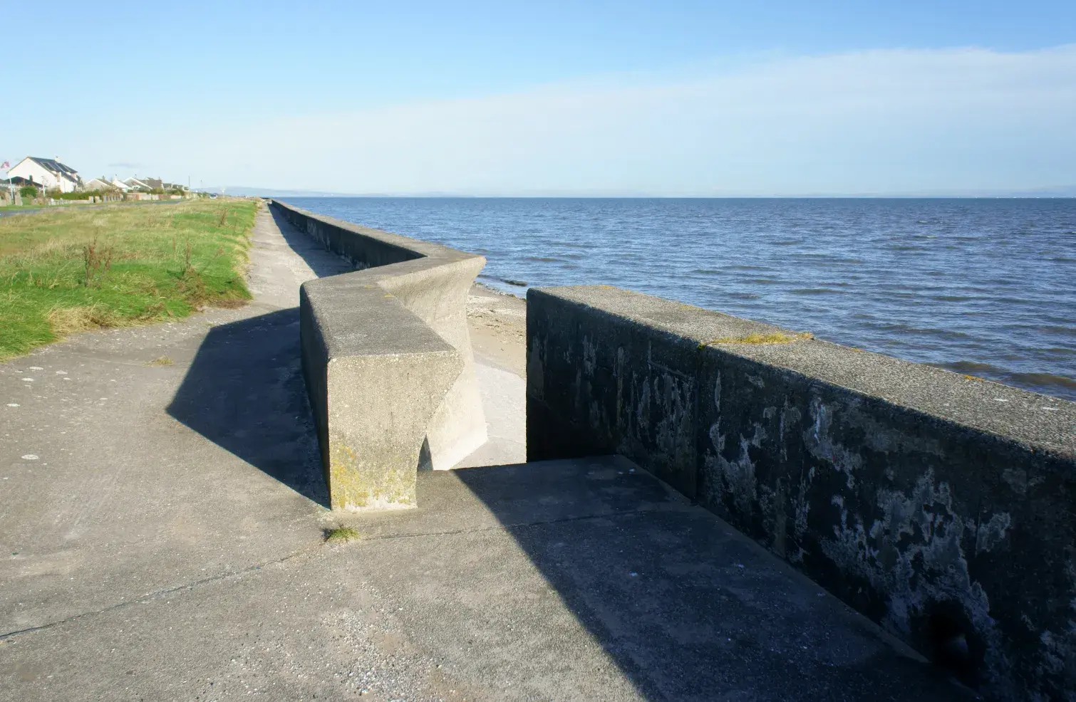 Concrete seawall coastal defence